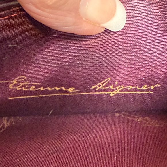 ETIENNE AIGNER SNAP FLEX-FRAME CLOSURE OXBLOOD BURGUNDY CORDOVAN CROSSBODY BAG - Picture 7 of 14